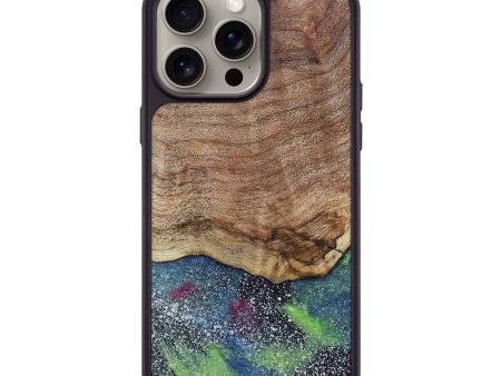 iPhone 15 Pro Max Wood+Resin Phone Case - Stephen (Cosmos, 663807) For Sale