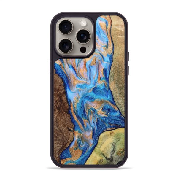 iPhone 15 Pro Max Wood+Resin Phone Case - Stephanie (Mosaic, 661827) Online Sale