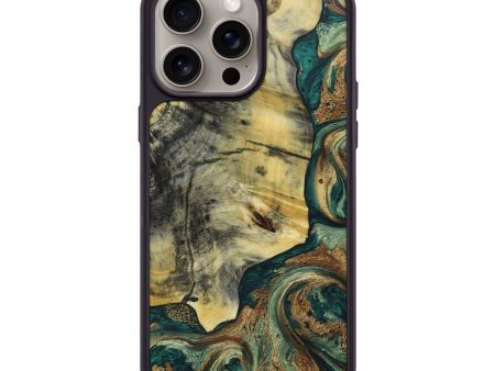 iPhone 15 Pro Max Wood+Resin Phone Case - Henry (Green, 664217) Supply