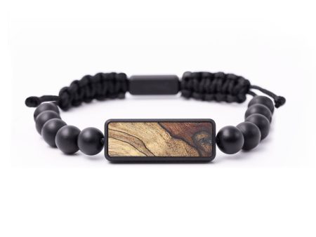 Onyx Bead Wood+Resin Bracelet - Rene (Wood Burl, 664521) For Discount