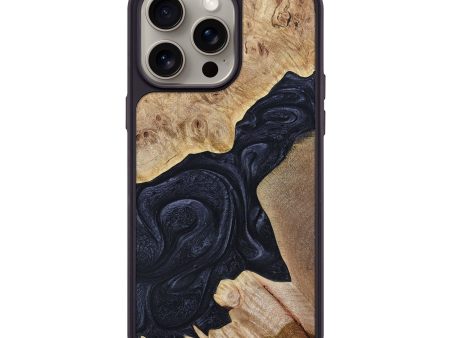 iPhone 15 Pro Max Wood+Resin Phone Case - Natasha (Pure Black, 661948) Online now