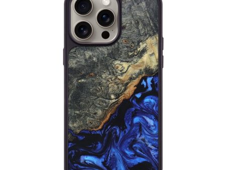 iPhone 15 Pro Max Wood+Resin Phone Case - Francisco (Blue, 662701) Online Sale