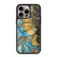 iPhone 15 Pro Max Wood+Resin Phone Case - Laurel (Teal & Gold, 661208) Fashion