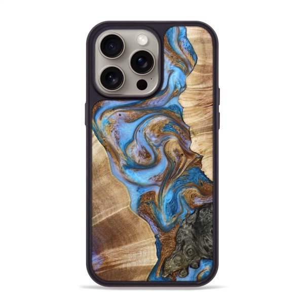 iPhone 15 Pro Max Wood+Resin Phone Case - Quinton (Watercolor, 665315) Supply