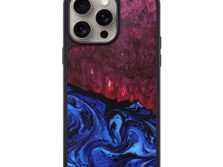 iPhone 15 Pro Max Wood+Resin Phone Case - Lauryn (Blue, 661455) on Sale