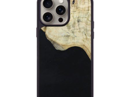 iPhone 15 Pro Max Wood+Resin Phone Case - Janine (Pure Black, 664197) Cheap