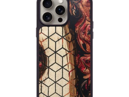 iPhone 15 Pro Max Wood+Resin Phone Case - Kelli (Pattern, 666213) Cheap