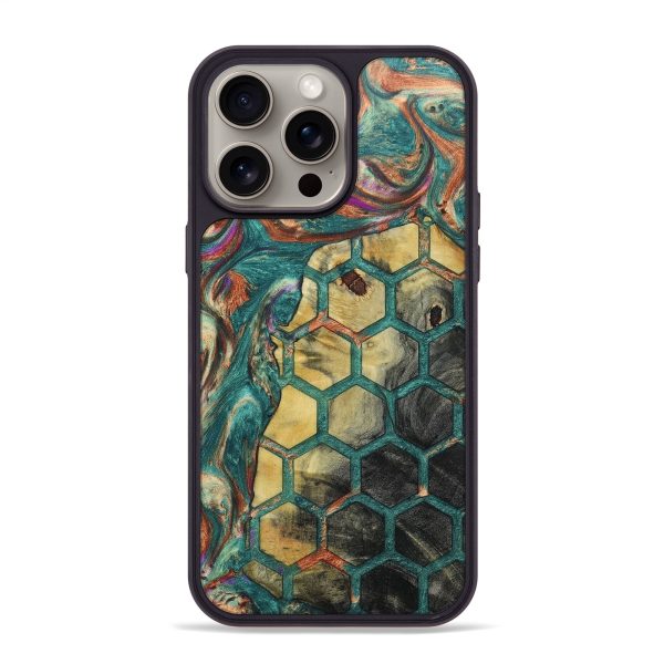 iPhone 15 Pro Max Wood+Resin Phone Case - Perla (Pattern, 665919) For Sale