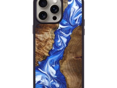 iPhone 15 Pro Max Wood+Resin Phone Case - Callie (Blue, 663632) Supply