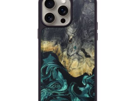 iPhone 15 Pro Max Wood+Resin Phone Case - Krystal (Green, 665225) on Sale