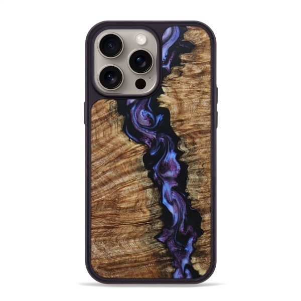 iPhone 15 Pro Max Wood+Resin Phone Case - Marlon (Purple, 664751) Cheap