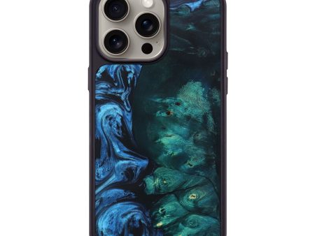 iPhone 15 Pro Max Wood+Resin Phone Case - Perla (Blue, 663355) For Cheap