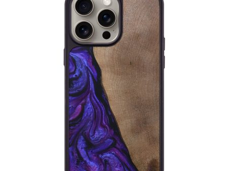 iPhone 15 Pro Max Wood+Resin Phone Case - Don (Purple, 663220) For Sale