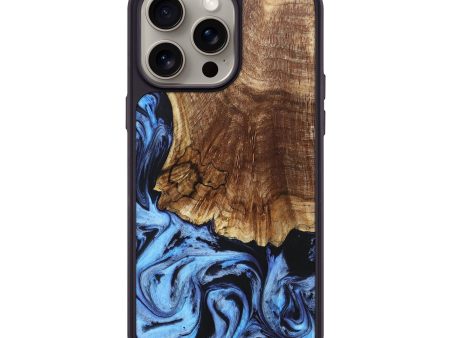 iPhone 15 Pro Max Wood+Resin Phone Case - Jordyn (Blue, 666073) Online Sale