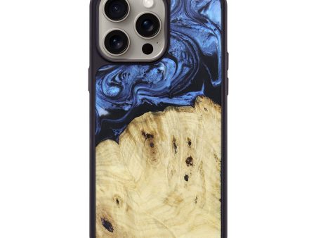 iPhone 15 Pro Max Wood+Resin Phone Case - Jasmin (Blue, 663188) Sale