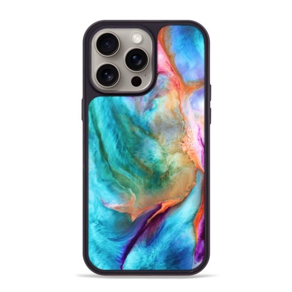 iPhone 15 Pro Max Wood+Resin Phone Case - Delaney (Watercolor, 662103) For Sale