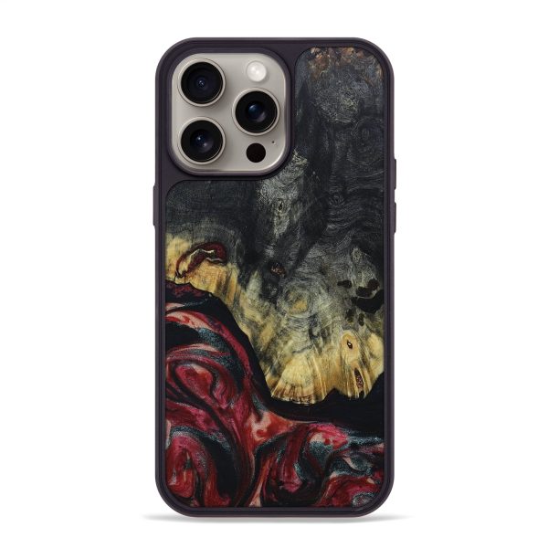 iPhone 15 Pro Max Wood+Resin Phone Case - Ruben (Red, 665031) Online Sale