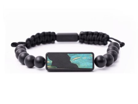 Onyx Bead Wood+Resin Bracelet - Micah (Pure Black, 664607) Online now