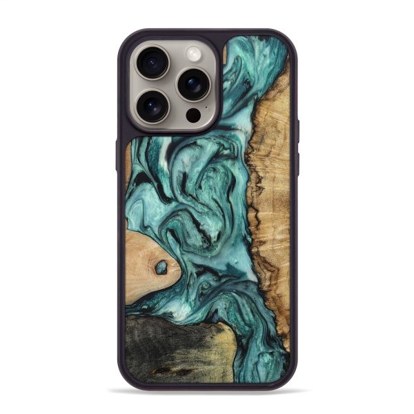 iPhone 15 Pro Max Wood+Resin Phone Case - Ellie (Mosaic, 661094) Discount