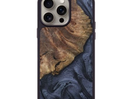 iPhone 15 Pro Max Wood+Resin Phone Case - Doreen (Pure Black, 663251) Online Sale