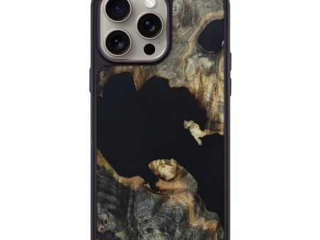 iPhone 15 Pro Max Wood+Resin Phone Case - Dawson (Pure Black, 664808) Online Sale