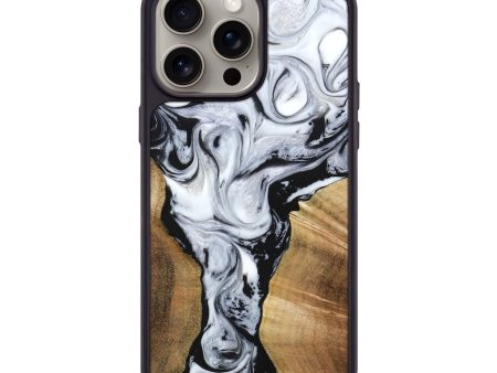 iPhone 15 Pro Max Wood+Resin Phone Case - Ximena (Black & White, 663712) Supply