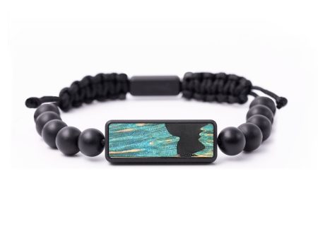 Onyx Bead Wood+Resin Bracelet - Goldie (Pure Black, 664599) on Sale