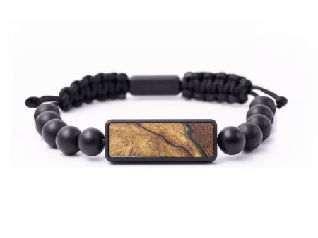 Onyx Bead Wood+Resin Bracelet - Jerome (Wood Burl, 664542) Cheap