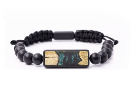 Onyx Bead Wood+Resin Bracelet - Wilma (Green, 664473) on Sale