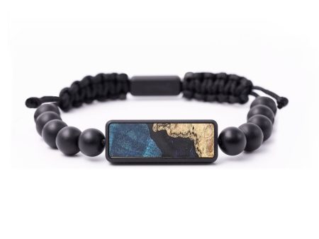 Onyx Bead Wood+Resin Bracelet - Landon (Pure Black, 664590) Cheap