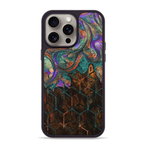 iPhone 15 Pro Max Wood+Resin Phone Case - Cara (Pattern, 664797) For Discount