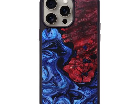 iPhone 15 Pro Max Wood+Resin Phone Case - Nathaniel (Blue, 664181) Supply