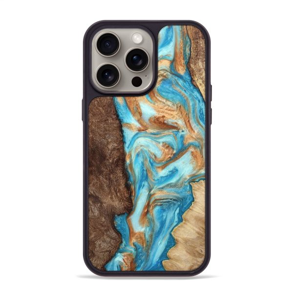 iPhone 15 Pro Max Wood+Resin Phone Case - Ada (Mosaic, 661099) on Sale