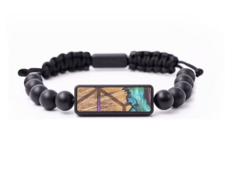 Onyx Bead Wood+Resin Bracelet - Hazel (Pattern, 664458) For Cheap