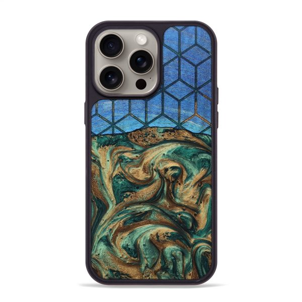 iPhone 15 Pro Max Wood+Resin Phone Case - Jenifer (Pattern, 662370) Fashion