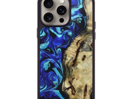 iPhone 15 Pro Max Wood+Resin Phone Case - Elise (Blue, 662440) Online Sale