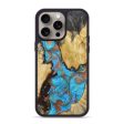 iPhone 15 Pro Max Wood+Resin Phone Case - Itzel (Teal & Gold, 664841) Online Sale