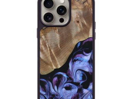 iPhone 15 Pro Max Wood+Resin Phone Case - Nayeli (Purple, 664748) Fashion