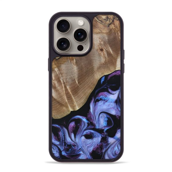 iPhone 15 Pro Max Wood+Resin Phone Case - Nayeli (Purple, 664748) Fashion