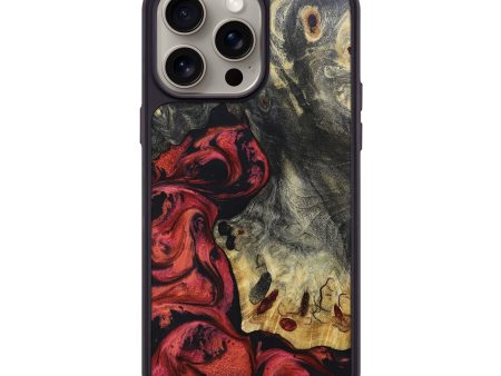 iPhone 15 Pro Max Wood+Resin Phone Case - Kari (Red, 662519) Sale