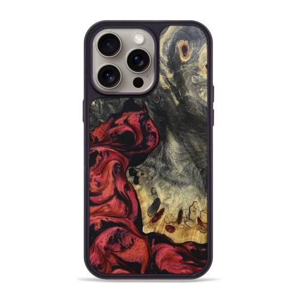 iPhone 15 Pro Max Wood+Resin Phone Case - Kari (Red, 662519) Sale