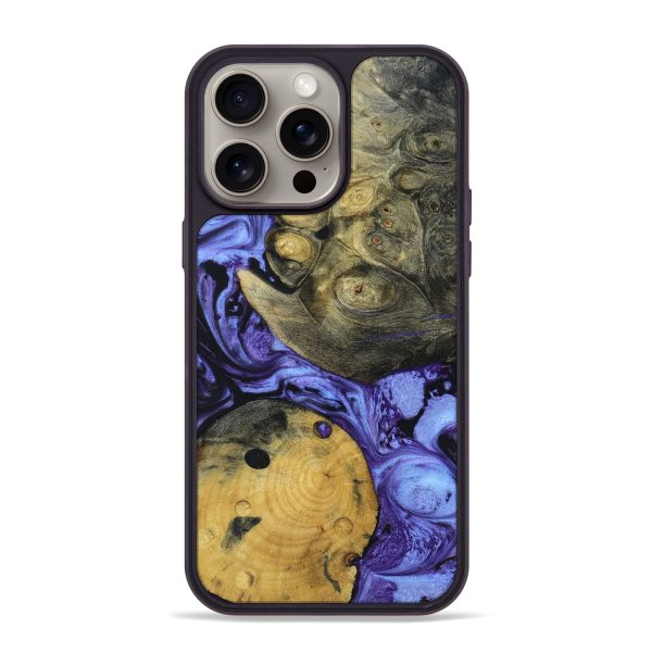 iPhone 15 Pro Max Wood+Resin Phone Case - Shelley (Mosaic, 661108) For Sale