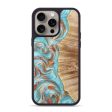 iPhone 15 Pro Max Wood+Resin Phone Case - Parker (Teal & Gold, 664160) Online Sale