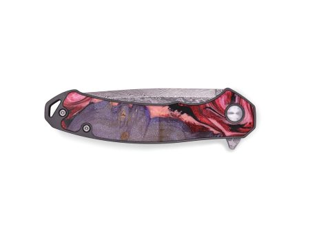 EDC Wood+Resin Pocket Knife - Brooke (Red, 665630) Cheap