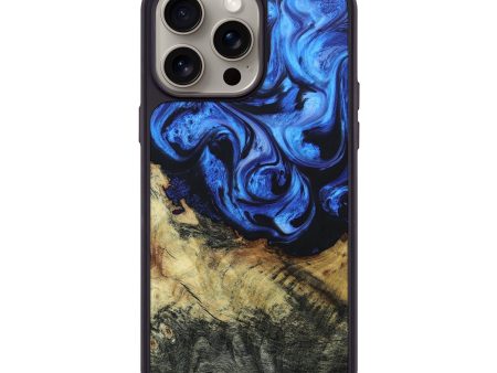 iPhone 15 Pro Max Wood+Resin Phone Case - Oscar (Blue, 662696) Cheap