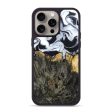 iPhone 15 Pro Max Wood+Resin Phone Case - Della (Black & White, 664873) Supply