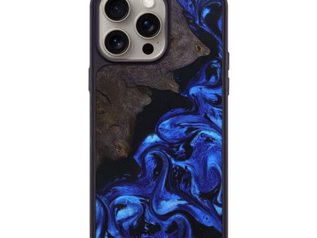 iPhone 15 Pro Max Wood+Resin Phone Case - Roxanne (Blue, 661454) Online now