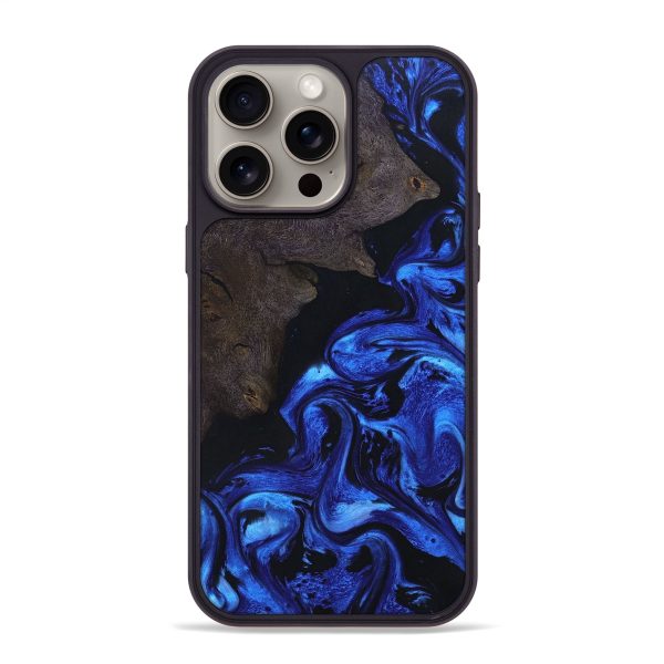 iPhone 15 Pro Max Wood+Resin Phone Case - Roxanne (Blue, 661454) Online now