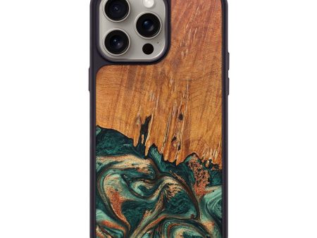 iPhone 15 Pro Max Wood+Resin Phone Case - Delaney (Green, 662354) Sale