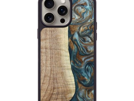 iPhone 15 Pro Max Wood+Resin Phone Case - Legend (Green, 661173) Sale